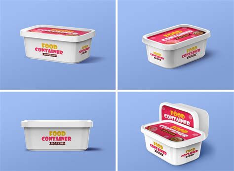 Download Plastic Container for Dairy Foods with Foil Lid Mockup